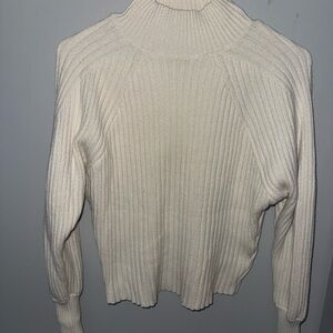 Cyrus Women's Ribbed Turtleneck Sweater - White